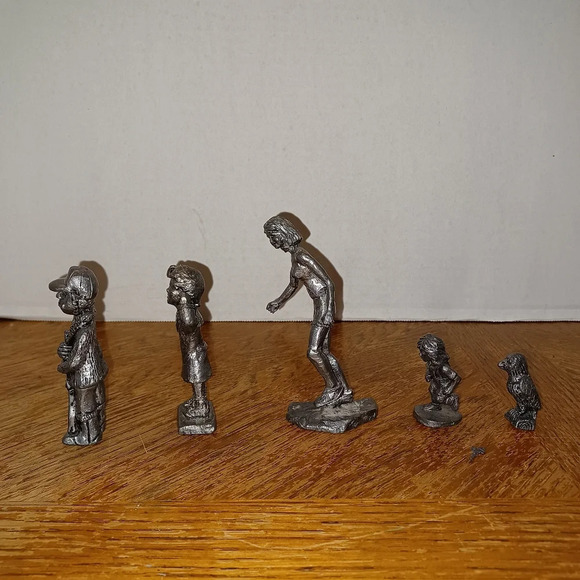 Lot Of 5 Vintage Pewter Figurines. In good condition see pictures for reference - Picture 4 of 9